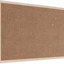 U Brands Cork Bulletin Board, 36" x 24" Inches, Light Birch Wood Frame