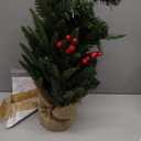 Brizled Smart Mini Christmas Tree, 22.8in DIY Smart-Lit Tabletop Tree with 75 LED RGB Lights, App/Voice Control 159+ Scenes Mini Xmas Tree USB C Music Small Tree Work with PD Power for Fireplace Desk (Green)