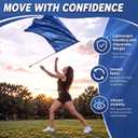 Jecery Color Guard Flag and Pole Set 6ft, Navy Blue, 36x54, Practice Flag