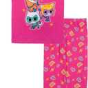 Disney Girls' 2-piece Snug-fit Cotton Holiday Matching Pajama Set, Soft & Cute for Kids (10, Go Super Kitties)
