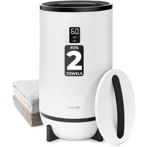 SereneLife Towel Warmer Bucket Style  Portable Blanket Heater for Spa and Bathroom, Large Capacity, Customizable Fragrance, Auto Shut-Off, Fits 2 Large Towels or Blankets, One-Touch Control, Black