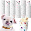Yungyan 100 Pcs 3 oz Tiny Pup Cups for Dogs Mini Whip Cream Disposable Paper Cups Mini Puppy Dog Paw Pattern Snack Container for Puppy Food Treat Feeding Pet Theme Party Supplies (Colorful)