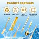 18 Pieces Cheese Butter Spreader Knives Set Charcuterie Accessories Stainless Steel Spreader Knives Charcuterie Boards Utensils Mini Serving Tongs Spoons and Forks for Pastry Making (Golden)