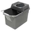 Rubbermaid Commercial Products, 15-Quart Lightweght Pail/Mop Bucket with Mop Strainer/Wringer Combo, Gray, Heavy Duty Mopping/Cleaning for Professional/Janitorial Use