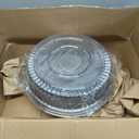 Heavy Duty, Recyclable 16 In. Serving Tray and Lid 3pk. Large, Black Plastic Party Platters with Clear Lids. Elegant Round Banquet or Catering Trays for Serving Appetizers, Sandwich and Veggie Plates