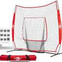 MONOJOY 7x7ft Baseball Net for Batting and Pitching, Portable Softball Hitting Net with Carry Bag, Durable Batting Net for Backyard, Practice & Training