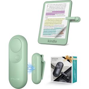 Page Turner for Kindle, Stouchi 2 in 1 Green Magnetic Paperwhite Oasis Scribe Kobo Clicker Accessories Wireless Remote Control for iPhones, iPads, Tablets Camera Video Record Shutter Selfie