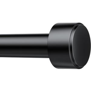 Curtain Rods for Windows 32-60 Inch, 1 Inch Adjustable Black Curtain Rod Set with Brackets, Easy Install