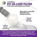 Universal Fit in-Line Filter for CPAP and BiPAP Machines - CPAP Filters to Purify Your CPAP Experience - 3 Pack