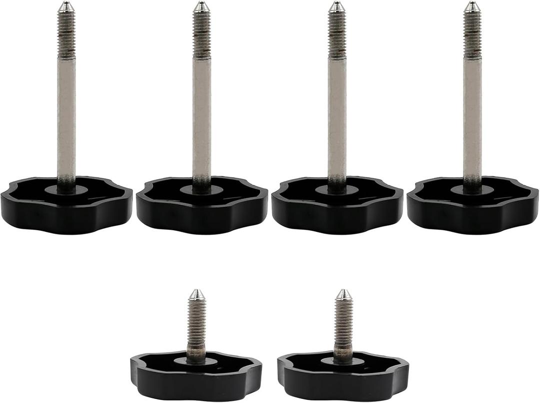 6 PCS Soft Top Window Frame Door Surround Knob Screws with Pins Replacement for Jeep Wrangler JK 4-Door 2007-2018, ABS Screws, Stainless Steel Pin