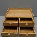 Eorbow Bamboo Desk Organizer with Drawers, Small 3 Tier Desktop Drawers for Countertop, Mini Tabletop Storage Containers with Anti-scratch Pads for Home Office Supplies Makeup, No Assembly Required