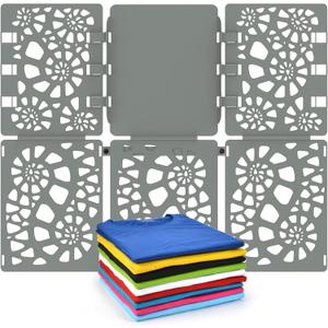 BoxLegend Shirt Folder Board V2 - Durable Plastic Clothes Folding Board Tshirt Organizer T-shirt Folder - Easy and Fast Folding for Adults and Kids - Grey (Gray)