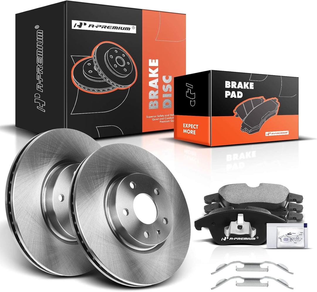 A-Premium 11.81 inch(300 mm) Front Vented Disc Brake Rotors + Ceramic Pads Kit Compatible with Select Ford and Lincoln Models - For Fusion 2013-2020, MKZ 2013-2016, 6-PC Set