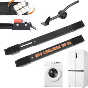 Adjustable Appliances Rollers with 360 Swivel Mobile Wheels, Strong Mover Tools with 18 Roller & Brake Equipment for Heavy Washing Dryer Refrigerator Base Stand Hold Up to 900 Lb