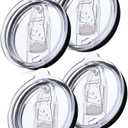 LEIOH 4 Pack 20 oz Tumbler Lid, Replacement Lids Compatible for YETI 20 oz Tumbler,Travel Mug,Spill Proof Splash Resistant Silicone Sliding Covers,Straw Friendly, BPA Free