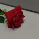 Velvet Artificial Flowers Rose, Single Rose Real Touch Fake Silk 3.15” Flower Head with Long Stem for Women Wedding Mother Valentine Gift Home Decor Anniversary(Red)