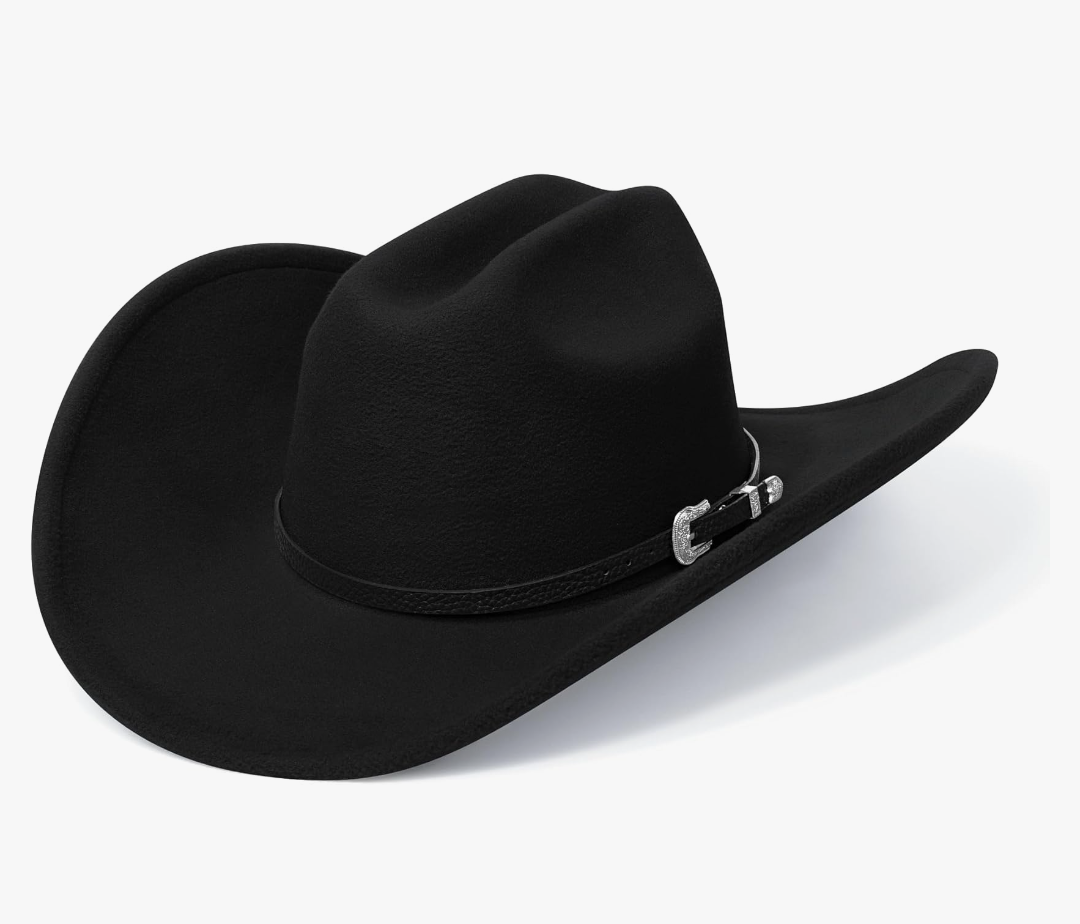 SAJUZEN Cowboy Hats for Women and Men with Wide Brim Felt Western Hats for Cowgirls and Cowboys