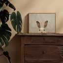 KISSFOX Framed Wall Art Vintage Wall Decor Rabbit Pictures Easter Bunny Canvas Art Rustic Animal Paintings Retro Artwork For Bedroom Living Room Kitchen, Easter Bunny, Framed, 24"L x 16"W