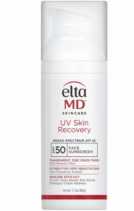 EltaMD UV Skin Recovery Green Tint 100% Mineral Sunscreen, SPF 50, Redness Correcting Face Sunscreen, Safe for Sensitive Skin, 1.7oz
