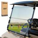 10L0L Golf Cart Windshield for Club Car DS 1982-2000 0.2 Inch(5MM) Thick DOT Approved Windproof Windshield - Fold Down, Impact Resistant Clear