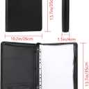 Zippered Portfolio 3 Ring Binder with 8 Pockes, Leather Business Padfolio with Zipper, A4 Document Binder Organizer for School Office
