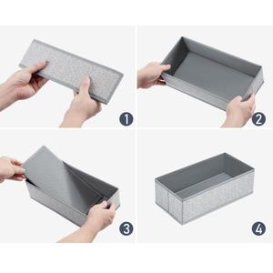 Drawer Organizers - 4 Pack Foldable Closet & Sock Organizers, Fabric Dresser Drawer Dividers for Clothes, Underwear, Bras, Socks
