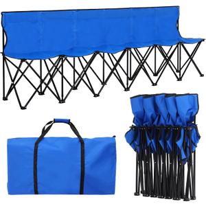 Wenqik Foldable Bench 6 Seat with Back No Assembly, Pocket