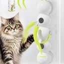 Interactive Caterpillar Cat Toy, Motion Sensor, Simulation of Biological Trajectory, USB Charging, Stable Suction Cup, Interactive Cat Feather Toy for Indoor Cats, Caterpillar Smart Toy with 2 Tails
