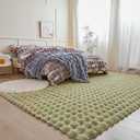 Light Green Rabbit Plush Area Rug for Bedroom Living Room Sofa,8'X10' Faux Fur Fluffy Shaggy Rectangular Square Rug for Kids Teen Girls Room,Furry Carpet Rug for Nursery Baby Room Decor for Teenage