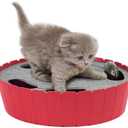 Pawaboo Interactive Cat Toy with Running Mouse, Electronic Motion Cat Toy Automatic Teaser for Indoor Cats, Pop and Play Hide Seek Cats Toys Hunting Mouse for Pet Kitten Play Fun Exercise, Red