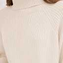 ZESICA Women's 2026 Fall Winter Sweaters Oversized Turtleneck Long Sleeve Chunky Knitted Pullover Sweater Jumper Tops (White, S)