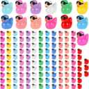 HOTTuoHong Mini Ducks Bulk, Tiny Ducks, Mini Resin Ducks Miniature Duck Figures Ornament Little Ducks for Craft, Dollhouse, Home Decorations Birthday Party Gift (1, 130,Multicolor,Sunglasses)