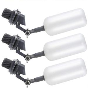 Blulu 3 Pcs Float Ball Valve, 1/2 Inch Automatic Fill Pool Float Valve with Adjustable Arm for Ponds, Livestock Water Trough, Water Tank Level Control, Aquariums, Aquaculture(Dark Gray)