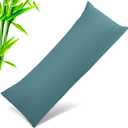 Body Cooling Pillow Cases Cover, Bamboo Rayon Pillowcases with Zipper Closure, Cool and Breathable Pillow Case for Hot Sleepers and Night Sweats, 20x54 inches, Teal