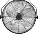 Amazon Basics 18" Indoor Wall-Mounted Industrial Fan with Three Speeds, High CFM, Heavy-Duty Metal Blades, Tilt Head, for Commercial Use, Warehouse, Basement, Black