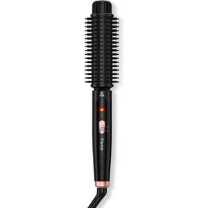 Farery 1.5 Inch Curling Iron Brush, Heated Round Brush for Loose Bouncy Curls, Hot Brush with Anti-Scald Hard Bristles, Dual Voltage Travel Hair Tool with 360 Swivel Cord, 410F Fast Heat