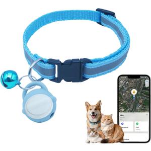 Jasullminral Silicone Bell Cat Tracker, Locator for Pets Only iOS, Kitty Location Tracking Collar, Works Worldwide with Any Collar, No Other Fees, Huthur Tag