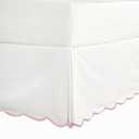 HIG Off-White Chic Twin XL Bed Skirt - Easy Fit Scallop Edge Pleated Bedskirts, 14 Inch Drop Anti-Slip Dust Ruffle, Thick Fabric for Enhanced Privacy, Pre-Washed for Long-Lasting Use(N60022)