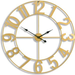 Sorbus Large Wall Clock for Living Room Decor - Wall Clock for Kitchen - 32 inch Big Wall Clock Decorative - Metal Wall Art - Analog Large Clock for Bedroom, Home, Kitchen, Office, Wall Decor (Gold)