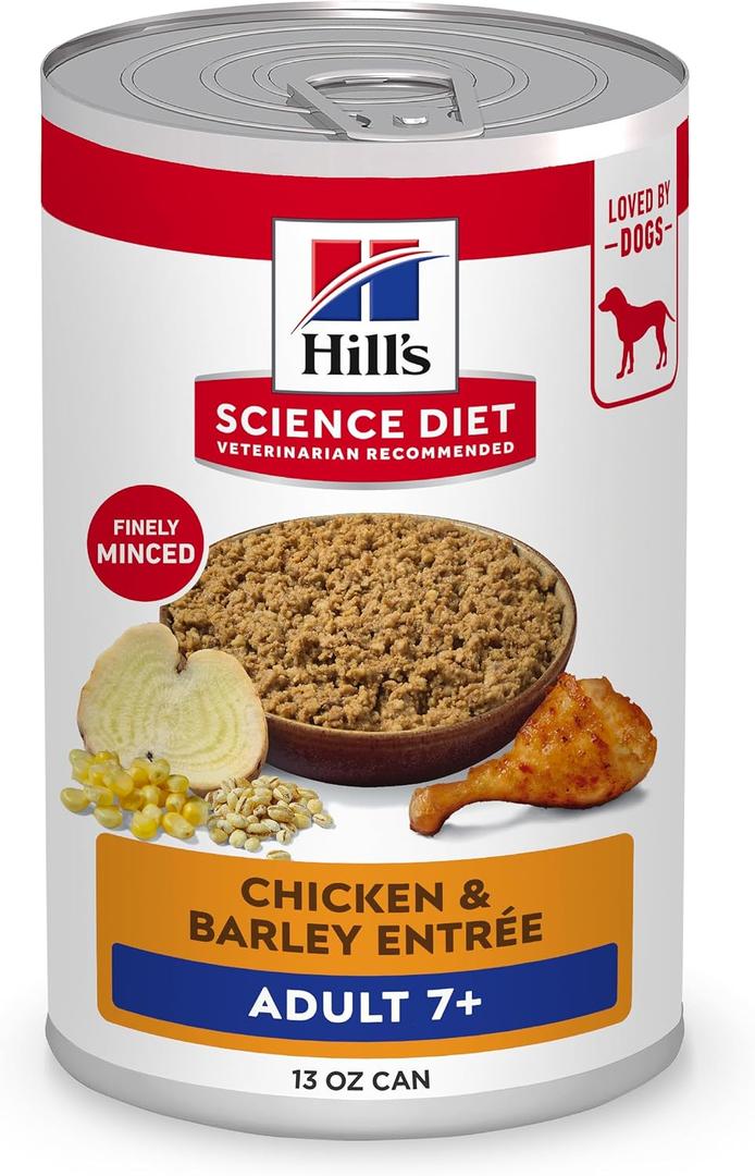 Hill's Science Diet Adult 7+ Wet Dog Food, Chicken & Barley, 13 oz. Cans, 12-Pack (EXP 02/01/27)