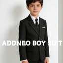 Toddler Boys Suit Kids Formal Dresswear Slim Fit Suits Tuxedo Prom Wedding (Black), 5T