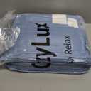 CozyLux Queen Comforter Set Grayish Blue, 7 Pieces Soft Pinch Pleat Bed in a Bag Queen Comforter Set with Sheets, Boho Bed Set with Down Alternative Comforter, Sheets, Pillowcases & Shams