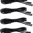 Flexible Extendable Cables for AIBOO LED Under Cabinet Lighting Kit Black Cord 1.5m (60 inch) Extension Cords (2-pin Black Cords, 4 Packs)