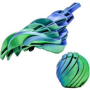 3D Printed Slime Ball Fidget Toy Gear Ball Liquid Flow Sensory Sphere Fidget Toy for Anxiety and Stress Relief Office Home Travel (Blue Green)