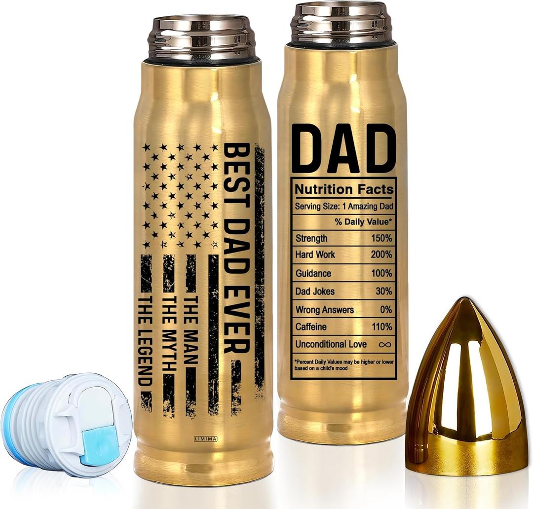 Gifts for Dad  Christmas, Xmas, Birthday Gift, Best Dad Ever Gift for Fathers Day, 17oz American Flag Tumbler, Thoughtful Present from Daughter, Son, for Husband from Wife