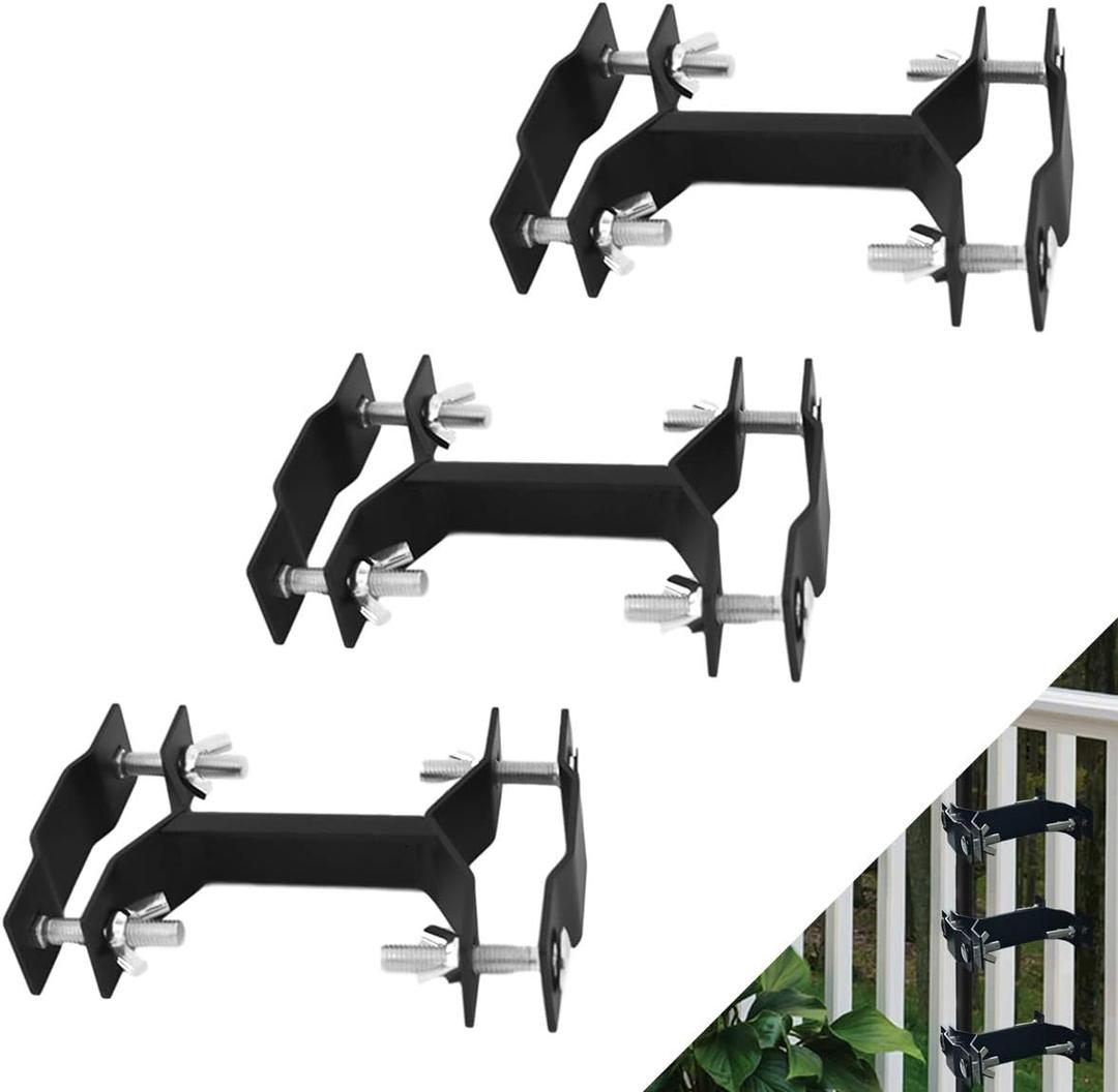 Homydom Deck Umbrella Clamp Outdoor Universal Patio Umbrella/Torch Mount Holder Attaches to Railing Maximizing Patio Space, 3 Pack Black (Use for an umbrella shaft up to 2 inch thick) Homydom Deck Umbrella Clamp Outdoor Universal Patio Umbrella/Torch Mount Holder Attaches to Railing Maximizing Patio Space, 3 Pack Black (Use for an umbrella shaft up to 2 inch thick)