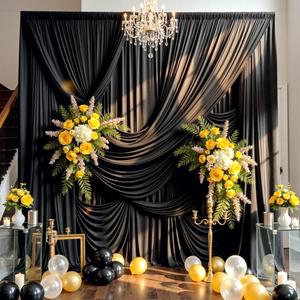 10ft×15ft Cream Backdrop Curtain for Wedding Parties, 2 Panels Wrinkle Free 15 FT Long Polyester Photo Backdrop Drapes Back Drop Cloth for Birthday Photography Background