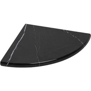 Black Marble Corner Shower Shelf, 9 Inch Carrara White Marble Corner Shelf for Bathroom Shower Decor, Wall Mounted, Polished, 1 Pcs (Nero Marquina Black)