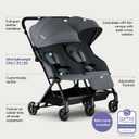 Mompush Lithe Double Stroller for Infant and Toddler, Lightweight Side by Side Twin Stroller, Only 25 lbs, 30-Inch Slim Fit Through Doorways, One-Step Fold, Independent Recline, UPF 50+ Canopy