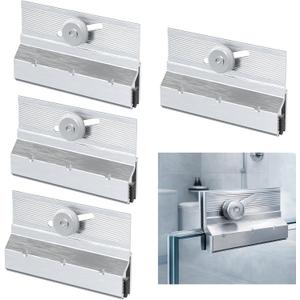 M6053 Frameless Shower Door Rollers Top Bracket Roller Assembly 4Pcs Shower Door Accessories, Fit Glass up to 1/4" Thick
